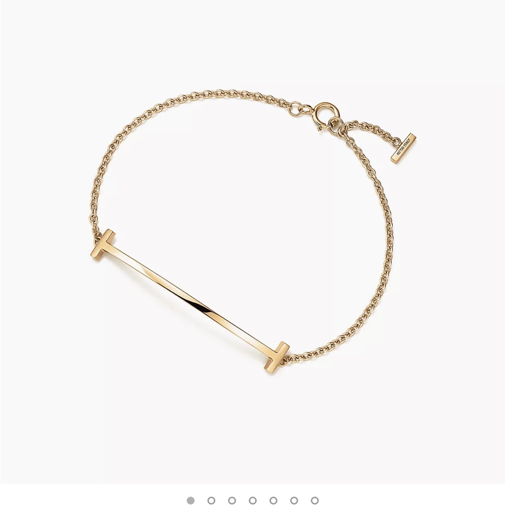 Tiffany 18k Gold T Smile bracelet (worn 3x)